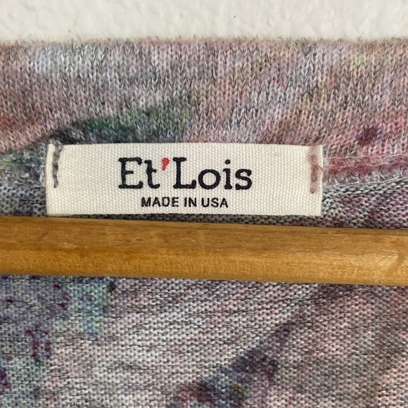 EUC Et’Lois Artsy Floral Multicolor Tunic Top Size - Picture 6 of 6